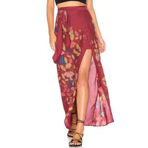 FREE PEOPLE Red Bri Bri Butterfly Maxi Skirt